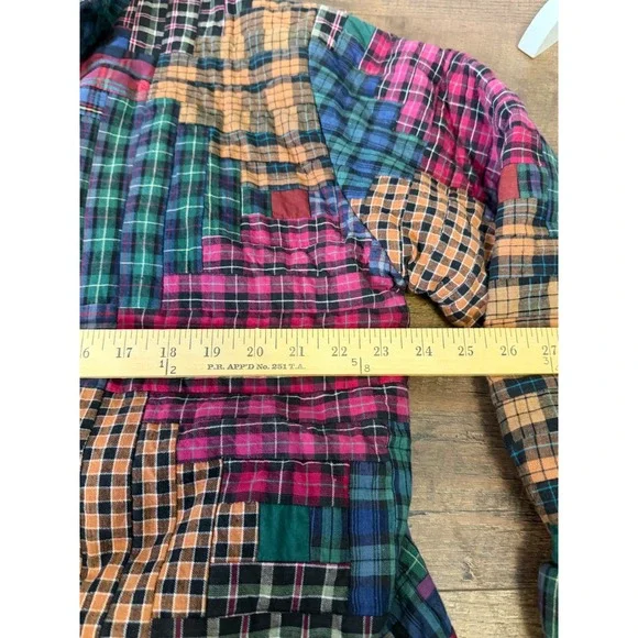 Patch Magic Quilted Plaid Insulated Reversible Button Up Jacket Women's MED - Picture 7 of 14